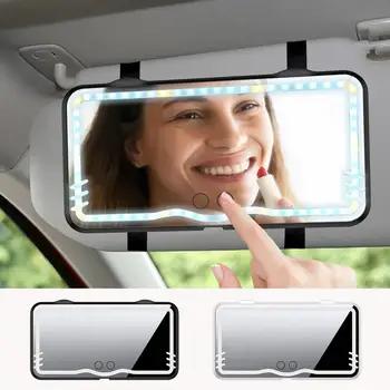 Автомобильный Солнцезащитный козырек Туалетное зеркало Перезаряжаемое светодиодное Зеркало для макияжа с сенсорным экраном и регулируемой яркостью Туалетное зеркало для женщин  5