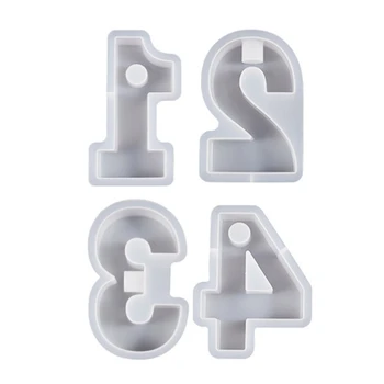 1-4 Числа Форма DIY Силиконовая форма 3D Формы для подсвечников ручной работы из гипсовой смолы Форма для изготовления формы для подсвечников  4