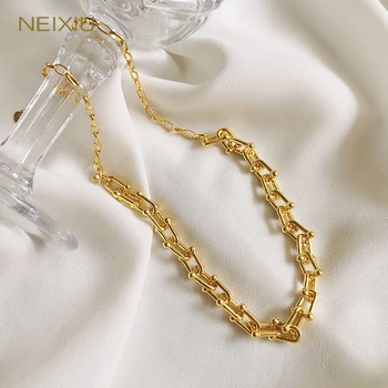 Neixiu, серебро 925 пробы, винтажный браслет-цепочка в виде подковы, женские ювелирные аксессуары для выпускного вечера в стиле панк-хип-хоп, оптовая продажа подарков  5