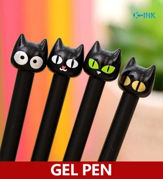 36 шт. / лот гелевая ручка Kawaii black cat, забавная ручка с кошачьим знаком для школьников  5
