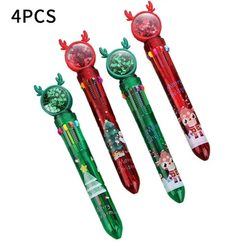 Милая рождественская шариковая ручка с героями мультфильмов, 10 в 1, Рождественские шариковые ручки для детей, для мальчиков и девочек  5