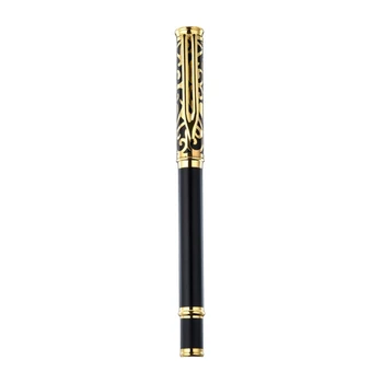 Роскошная металлическая шариковая ручка, черные деловые письменные принадлежности, прямая поставка  3