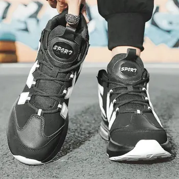 Мужские повседневные кроссовки С высоким берцем Air Basketball Теннисная обувь на шнуровке Для студентов-подростков Легкая дышащая обувь для любителей бега и путешествий  3