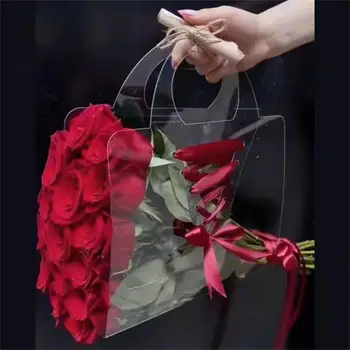 Подарочная сумка, портативный модный дизайн, общее использование, Безопасная упаковка, прочный материал ПВХ, Стильная и практичная сумка для букета, домашнее животное  5