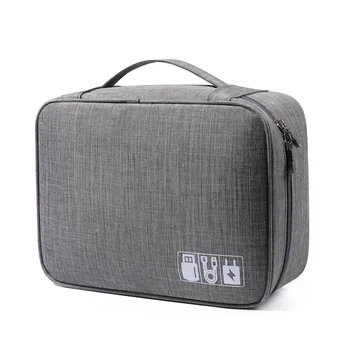1 ШТ. сумка для хранения электронного менеджера, дорожная универсальная сумка для хранения кабелей, портативная водонепроницаемая двухслойная сумка для хранения 